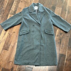 Women's Gray Double-Breasted Coat